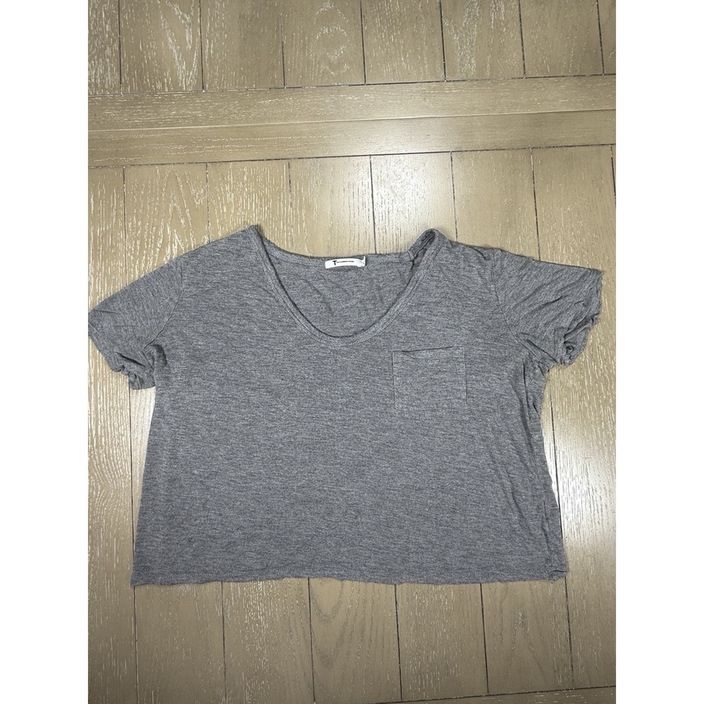 ALEXANDER WANG Pocket T-Shirt V Neck Size Large Boxy Quiet‎ Luxury Classic